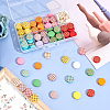 Painted Natural Wood Beads WOOD-FH0001-56-4