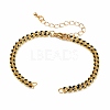 Two Tone Handmade Brass Curb Chain Bracelet Makings AJEW-JB00850-03-1