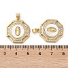 Brass Micro Pave Cubic Zirconia Pendants KK-D057-06G-3