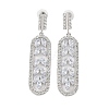 Brass Micro Pave Cubic Zirconia Stud Earrings EJEW-B046-24P-1