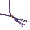 Braided Waxed Cord Empty Macrame Pouch Slider Necklace Making FIND-C061-01B-2