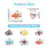 24Pcs 6 Colors Handmade Printed Porcelain Beads PORC-HS0001-01-2