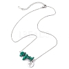 Natural Malachite Chip & Constellation Pendant Necklaces NJEW-JN05084-08-4