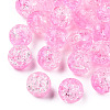 Transparent Crackle Acrylic Beads CACR-N002-18B-2