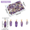 SUPERFINDINGS 50Pcs Natural Amethyst Pendants FIND-FH0005-16-2