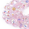 Transparent Electroplate Glass Beads Strands LS-EGLA-F152A-AB03-3