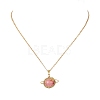 4Pcs 4 Styles Natural Labradorite & Yellow Hematoid Quartz & Amethyst & Dyed Green Jade Copper Wire Wrapped Planet Pendant Brass Cable Chain Necklaces for Women NJEW-TA00260-4