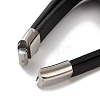 Men's Braided Black PU Leather Cord Multi-Strand Bracelets BJEW-K243-06P-4