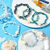 5Pcs 5 Styles Natural Quartz Crystal & Lapis Lazuli & Apatite & Aquamarine & Synthetic Turquoise Chip Beaded Stretch Bracelet Sets BJEW-JB10840-2