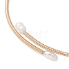 Copper Wired Pearl Cuff Bangles for Women BJEW-JB13438-4