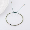 2mm Faceted Natural Green Aventurine Beaded Braided Adjustable Bracelets for Women PF2854-1-1