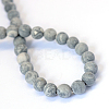Frosted Natural Polychrome Jasper/Picasso Stone/Picasso Jasper Beads Strands LS-G-E334-6mm-24-3