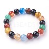 Natural Agate Beads Stretch Bracelets BJEW-F380-01-C13-2