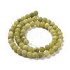 Round Frosted Natural TaiWan Jade Bead Strands G-M248-6mm-02-3