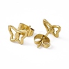 Vacuum Plating 304 Stainless Steel Tiny Hollow Out Butterfly Stud Earrings for Women EJEW-P212-09G-2