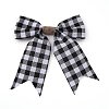 Christmas Theme Tartan Pattern Imitation Linen Bowknot Ornament Accessories AJEW-WH0235-41A-1