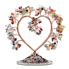 Natural Mixed Stone Chips Heart Tree Decorations PW-WG86934-01-1