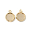 Flat Round Brass Pendant Cabochon Settings KK-K414-14B-G-1