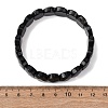 Dyed & Heated Natural Black Agate Beaded Stretch Bracelets for Unisex G-K303-01A-5