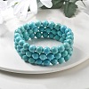 Natural Howlite Bead Stretch Bracelets BJEW-K212-B-011-4