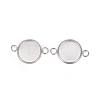 201 Stainless Steel Cabochon Connector Settings STAS-F191-15S-D-3