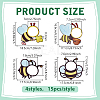 60Pcs 4 Styles Bees Cutouts AJEW-PH0008-60-2