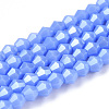 Opaque Solid Color Electroplate Glass Beads Strands EGLA-A039-P2mm-A19-1