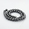 Faceted Round Non-magnetic Synthetic Hematite Beads Strands G-P061-60-3mm-2