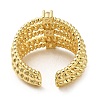 Rack Plating Real 18K Gold Plated Brass Multi Lines Open Cuff Rings RJEW-B048-08G-3