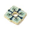 Flower Brass Enamel Beads KK-P290-11G-02-2