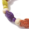 Beach Turtle Dye Synthetic Turquoise Beaded Stretch Barcelets BJEW-JB10296-01-3
