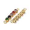 Rack Plating Brass Pave Cubic Zirconia Connector Charms KK-D044-01B-G-01-2