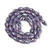 Opaque Solid Color Electroplate Glass Beads Strands EGLA-N013-P8mm-B09-2