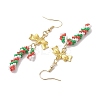 Christmas Theme Glass Seed Beaded Dangle Earrings for Women EJEW-MZ00215-4
