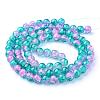 Spray Painted Crackle Glass Beads Strands CCG-Q002-10mm-06-2