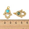 Brass Pendants Micro Pave Cubic Zirconia with Synthetic Opal KK-K356-08G-3
