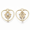 Brass Micro Pave Cubic Zirconia Pendants KK-R130-027G-NF-2