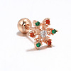 Snowflake Brass Cubic Zirconia Stud Earrings FS-WGD4C14-14-1