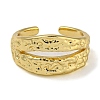 Textured Brass Double Layer Open Cuff Rings for Women RJEW-Z050-02G-2
