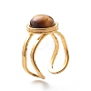 Natural & Synthetic Mixed Gemstones Cuff Ring RJEW-JR00366-2