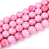 Dyed Synthetic Fossil Beads Strands G-T139-6mm-66C-1