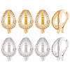 8Pcs 2 Colors Brass Micro Pave Clear Cubic Zirconia Twister Clasp FIND-BC0004-03-1
