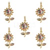 Brass Micro Pave Cubic Zirconia Pendants ZIRC-SZ0003-47-1