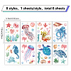 8 Sheets 8 Styles PVC Waterproof Wall Stickers DIY-WH0345-051-2