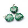 Heart Dyed Synthetic Malachite Pendants G-Q371-02-2