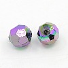 Plating Plastic Acrylic Faceted Round Beads PACR-L002-8mm-M-2