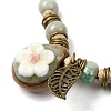 Adjustable Handmade Porcelain Flower Beads Braided Beads Bracelets WGFB2A7-09-2