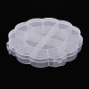 Sunflower Shape Transparent Plastic Storage Box CON-YWC0003-01-2