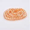 AB Color Plated Faceted Rondelle Electroplate Glass Beads Strands GLAA-A024D-AB09-2