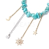 Synthetic Turquoise Chip Beaded Bracelets AJEW-JB01221-3